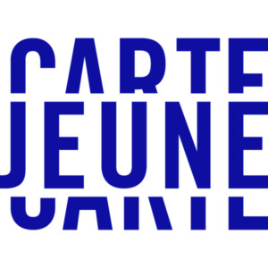 Logo bleu et blanc de carte jeune